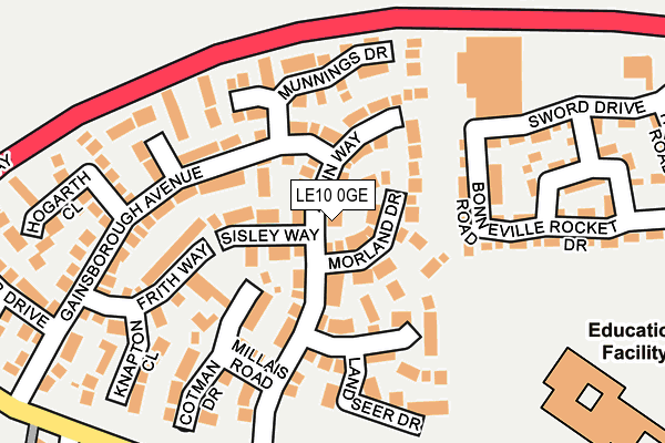 LE10 0GE map - OS OpenMap – Local (Ordnance Survey) LE10 0GE map - OS OpenMap – Local (Ordnance Survey)