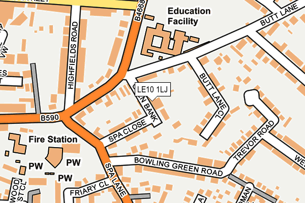 LE10 1LJ map - OS OpenMap – Local (Ordnance Survey) LE10 1LJ map - OS OpenMap – Local (Ordnance Survey)