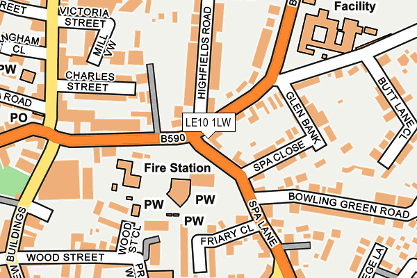 LE10 1LW map - OS OpenMap – Local (Ordnance Survey) LE10 1LW map - OS OpenMap – Local (Ordnance Survey)