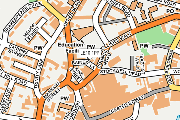LE10 1PP map - OS OpenMap – Local (Ordnance Survey) LE10 1PP map - OS OpenMap – Local (Ordnance Survey)