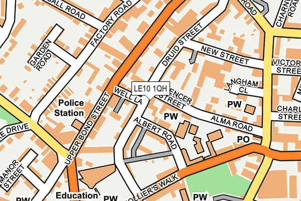 LE10 1QH map - OS OpenMap – Local (Ordnance Survey) LE10 1QH map - OS OpenMap – Local (Ordnance Survey)