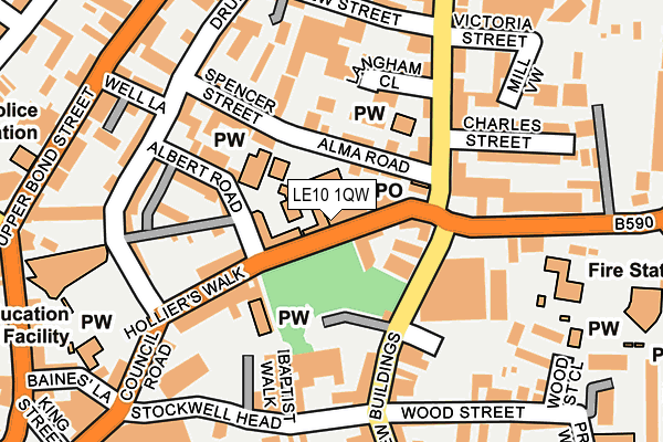 LE10 1QW map - OS OpenMap – Local (Ordnance Survey) LE10 1QW map - OS OpenMap – Local (Ordnance Survey)