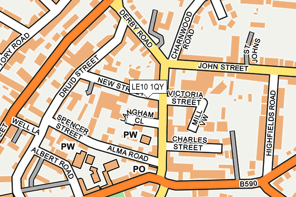LE10 1QY map - OS OpenMap – Local (Ordnance Survey) LE10 1QY map - OS OpenMap – Local (Ordnance Survey)