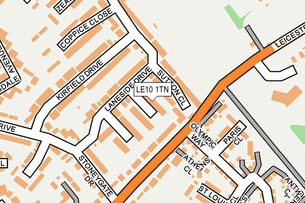 LE10 1TN map - OS OpenMap – Local (Ordnance Survey) LE10 1TN map - OS OpenMap – Local (Ordnance Survey)