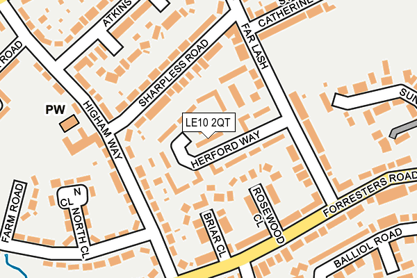 LE10 2QT map - OS OpenMap – Local (Ordnance Survey) LE10 2QT map - OS OpenMap – Local (Ordnance Survey)