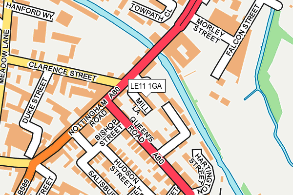 LE11 1GA map - OS OpenMap – Local (Ordnance Survey) LE11 1GA map - OS OpenMap – Local (Ordnance Survey)