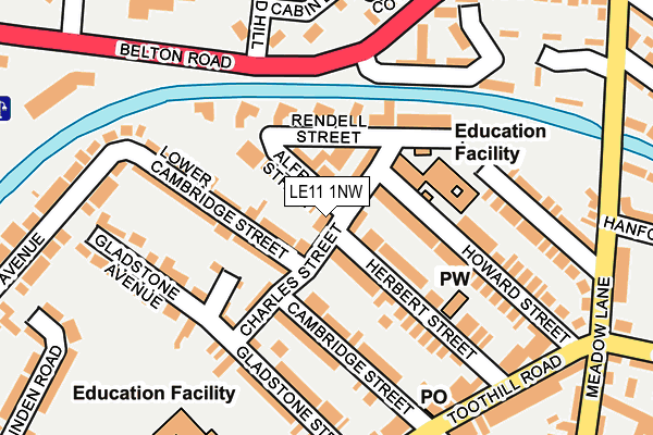 LE11 1NW map - OS OpenMap – Local (Ordnance Survey) LE11 1NW map - OS OpenMap – Local (Ordnance Survey)