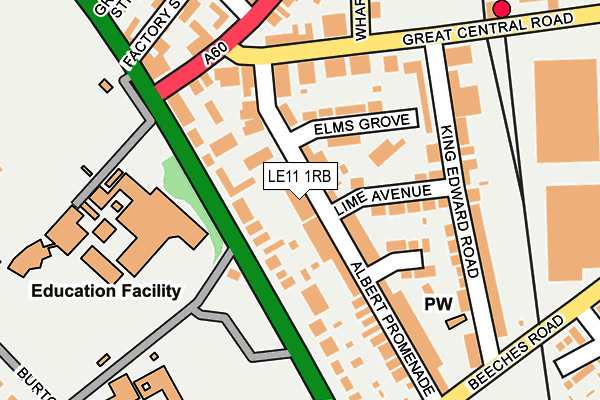 LE11 1RB map - OS OpenMap – Local (Ordnance Survey) LE11 1RB map - OS OpenMap – Local (Ordnance Survey)