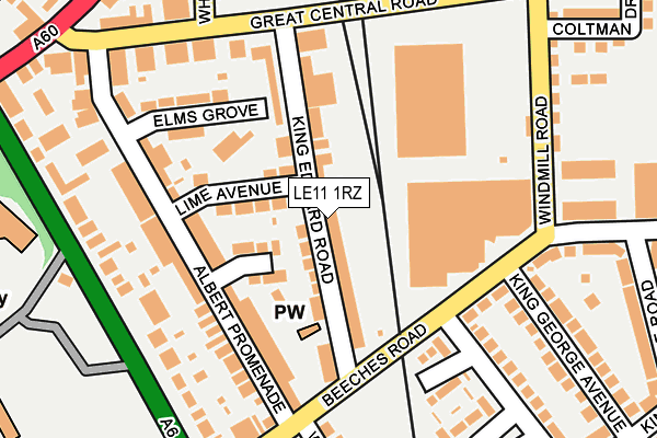 LE11 1RZ map - OS OpenMap – Local (Ordnance Survey) LE11 1RZ map - OS OpenMap – Local (Ordnance Survey)