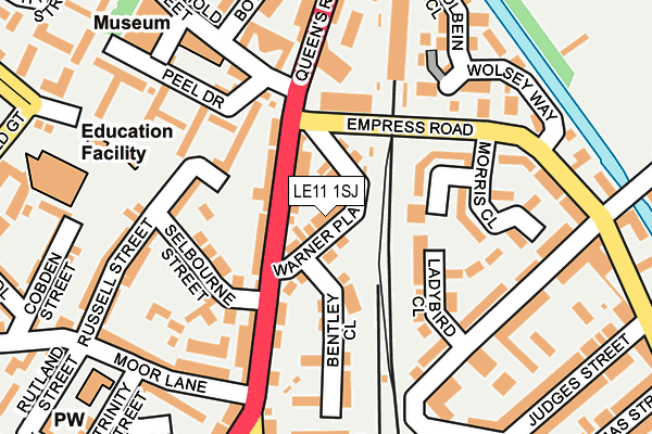 LE11 1SJ map - OS OpenMap – Local (Ordnance Survey) LE11 1SJ map - OS OpenMap – Local (Ordnance Survey)