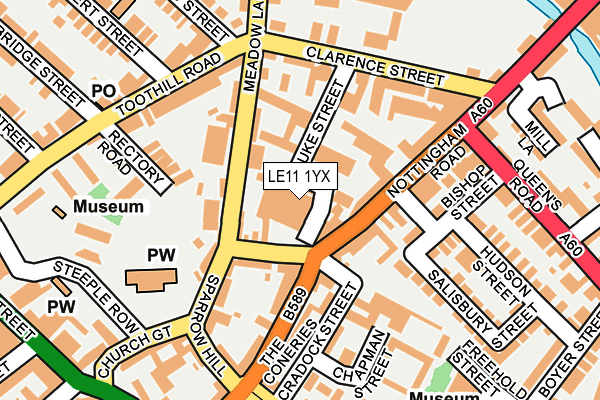 LE11 1YX map - OS OpenMap – Local (Ordnance Survey) LE11 1YX map - OS OpenMap – Local (Ordnance Survey)