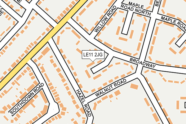 LE11 2JG map - OS OpenMap – Local (Ordnance Survey) LE11 2JG map - OS OpenMap – Local (Ordnance Survey)