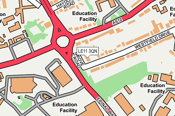 LE11 3QN map - OS OpenMap – Local (Ordnance Survey) LE11 3QN map - OS OpenMap – Local (Ordnance Survey)