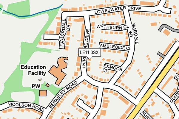 LE11 3SX map - OS OpenMap – Local (Ordnance Survey) LE11 3SX map - OS OpenMap – Local (Ordnance Survey)