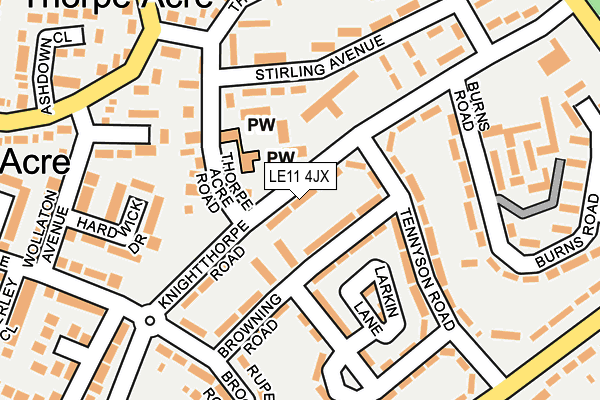 LE11 4JX map - OS OpenMap – Local (Ordnance Survey) LE11 4JX map - OS OpenMap – Local (Ordnance Survey)