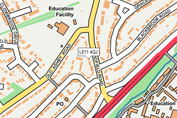 LE11 4QJ map - OS OpenMap – Local (Ordnance Survey) LE11 4QJ map - OS OpenMap – Local (Ordnance Survey)
