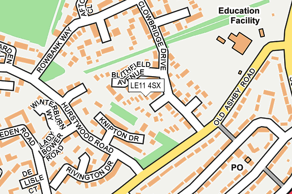 LE11 4SX map - OS OpenMap – Local (Ordnance Survey) LE11 4SX map - OS OpenMap – Local (Ordnance Survey)