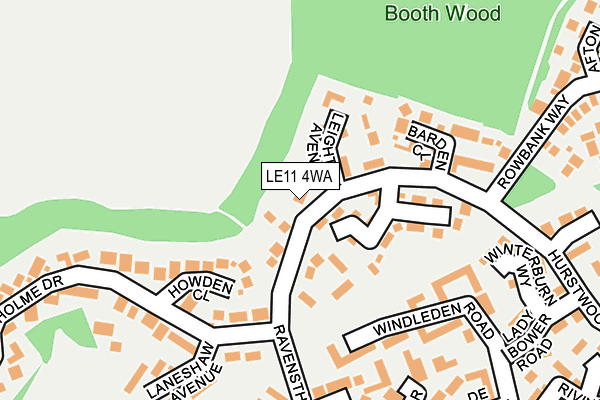LE11 4WA map - OS OpenMap – Local (Ordnance Survey) LE11 4WA map - OS OpenMap – Local (Ordnance Survey)