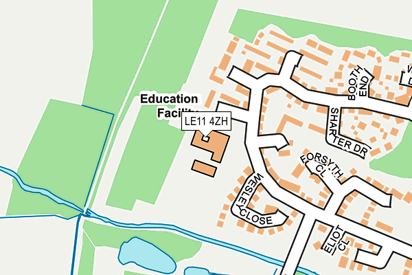 LE11 4ZH map - OS OpenMap – Local (Ordnance Survey) LE11 4ZH map - OS OpenMap – Local (Ordnance Survey)