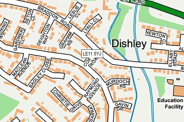 LE11 5YJ map - OS OpenMap – Local (Ordnance Survey) LE11 5YJ map - OS OpenMap – Local (Ordnance Survey)