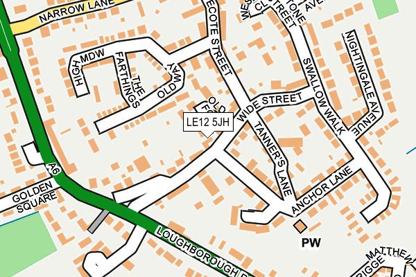 LE12 5JH map - OS OpenMap – Local (Ordnance Survey)
