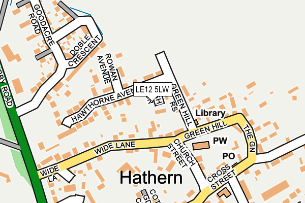 LE12 5LW map - OS OpenMap – Local (Ordnance Survey) LE12 5LW map - OS OpenMap – Local (Ordnance Survey)
