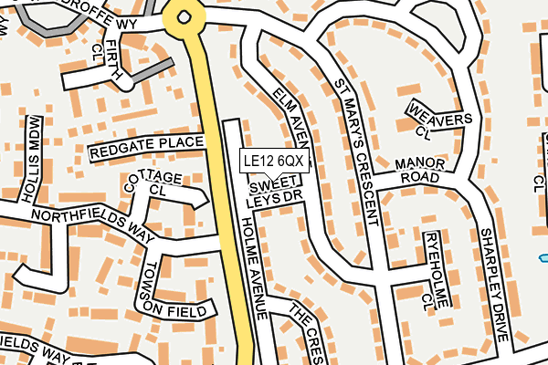 LE12 6QX map - OS OpenMap – Local (Ordnance Survey) LE12 6QX map - OS OpenMap – Local (Ordnance Survey)