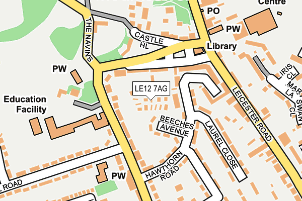 LE12 7AG map - OS OpenMap – Local (Ordnance Survey) LE12 7AG map - OS OpenMap – Local (Ordnance Survey)
