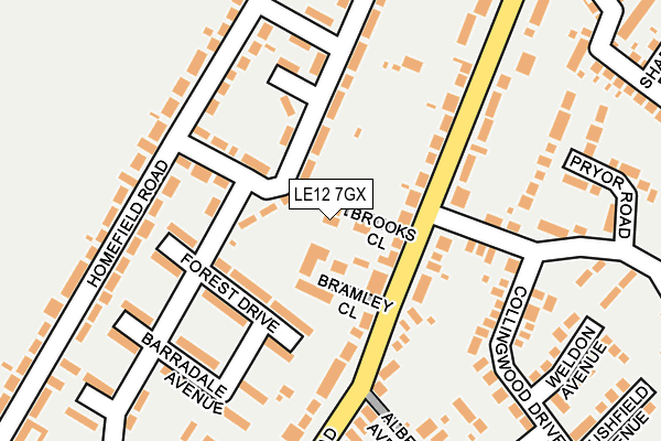 LE12 7GX map - OS OpenMap – Local (Ordnance Survey) LE12 7GX map - OS OpenMap – Local (Ordnance Survey)