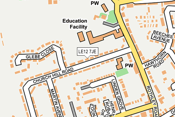 LE12 7JE map - OS OpenMap – Local (Ordnance Survey) LE12 7JE map - OS OpenMap – Local (Ordnance Survey)