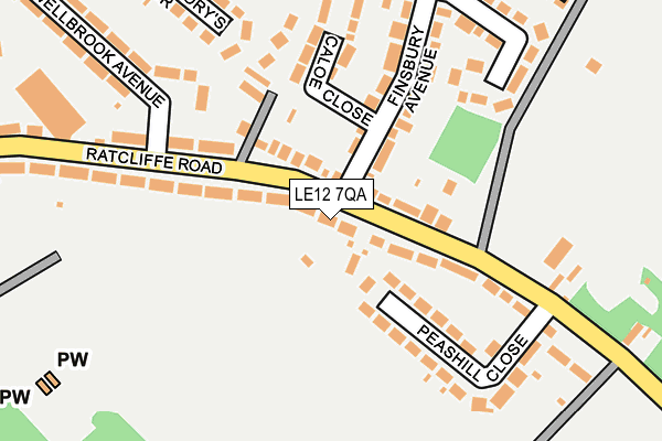 LE12 7QA map - OS OpenMap – Local (Ordnance Survey) LE12 7QA map - OS OpenMap – Local (Ordnance Survey)
