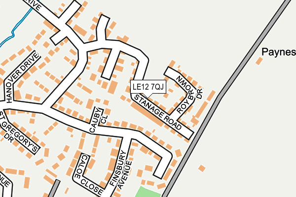 LE12 7QJ map - OS OpenMap – Local (Ordnance Survey) LE12 7QJ map - OS OpenMap – Local (Ordnance Survey)