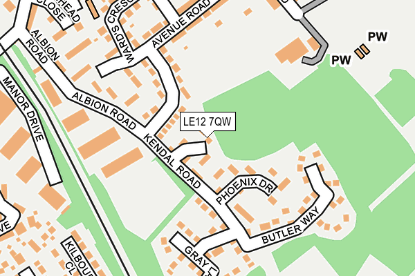 LE12 7QW map - OS OpenMap – Local (Ordnance Survey) LE12 7QW map - OS OpenMap – Local (Ordnance Survey)