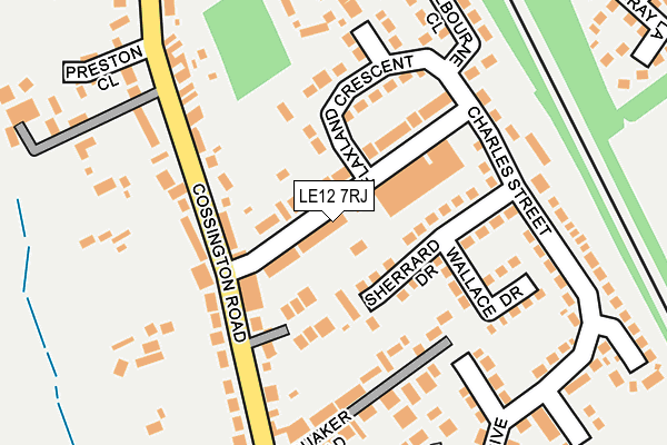 LE12 7RJ map - OS OpenMap – Local (Ordnance Survey)