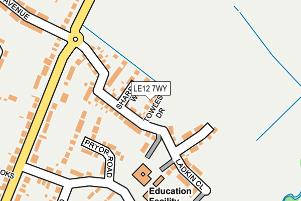 LE12 7WY map - OS OpenMap – Local (Ordnance Survey) LE12 7WY map - OS OpenMap – Local (Ordnance Survey)