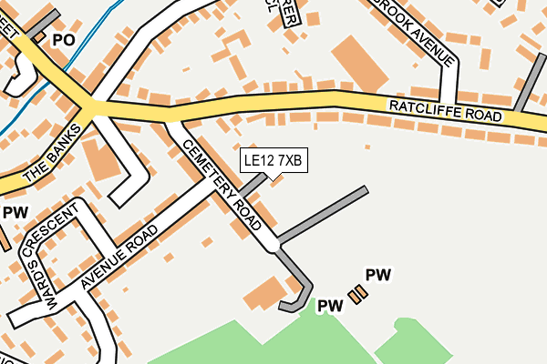 LE12 7XB map - OS OpenMap – Local (Ordnance Survey) LE12 7XB map - OS OpenMap – Local (Ordnance Survey)