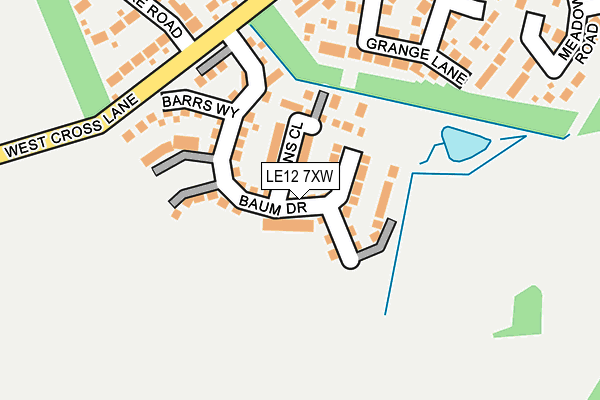 LE12 7XW map - OS OpenMap – Local (Ordnance Survey) LE12 7XW map - OS OpenMap – Local (Ordnance Survey)