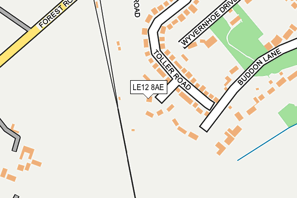 LE12 8AE map - OS OpenMap – Local (Ordnance Survey) LE12 8AE map - OS OpenMap – Local (Ordnance Survey)