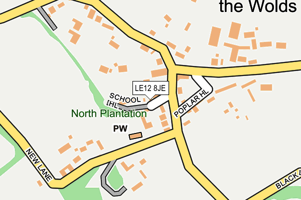 LE12 8JE map - OS OpenMap – Local (Ordnance Survey) LE12 8JE map - OS OpenMap – Local (Ordnance Survey)