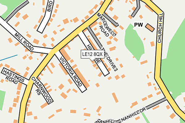 LE12 8QX map - OS OpenMap – Local (Ordnance Survey) LE12 8QX map - OS OpenMap – Local (Ordnance Survey)