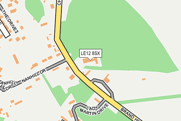 LE12 8SX map - OS OpenMap – Local (Ordnance Survey) LE12 8SX map - OS OpenMap – Local (Ordnance Survey)