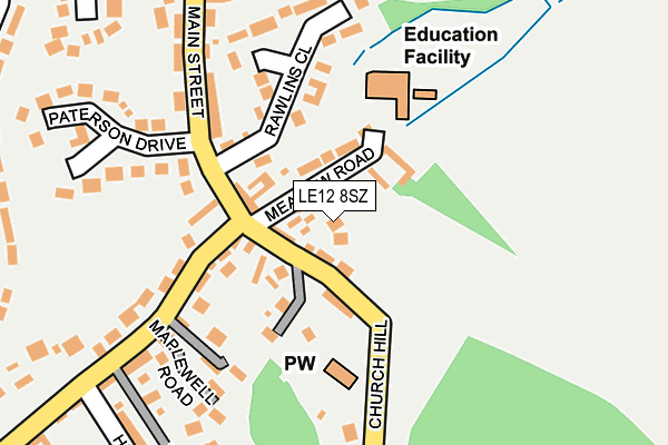 LE12 8SZ map - OS OpenMap – Local (Ordnance Survey) LE12 8SZ map - OS OpenMap – Local (Ordnance Survey)