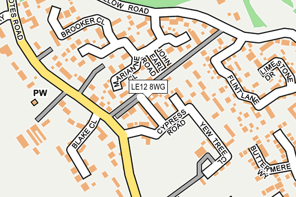 LE12 8WG map - OS OpenMap – Local (Ordnance Survey) LE12 8WG map - OS OpenMap – Local (Ordnance Survey)