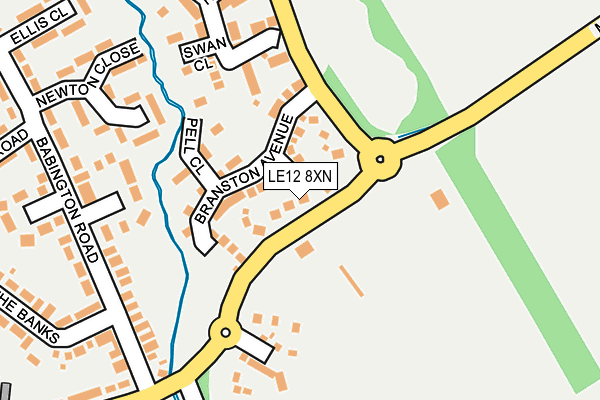 LE12 8XN map - OS OpenMap – Local (Ordnance Survey) LE12 8XN map - OS OpenMap – Local (Ordnance Survey)