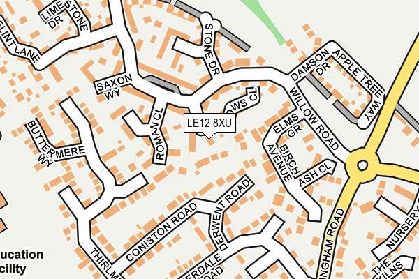 LE12 8XU map - OS OpenMap – Local (Ordnance Survey) LE12 8XU map - OS OpenMap – Local (Ordnance Survey)