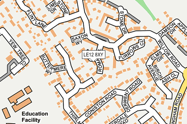 LE12 8XY map - OS OpenMap – Local (Ordnance Survey) LE12 8XY map - OS OpenMap – Local (Ordnance Survey)