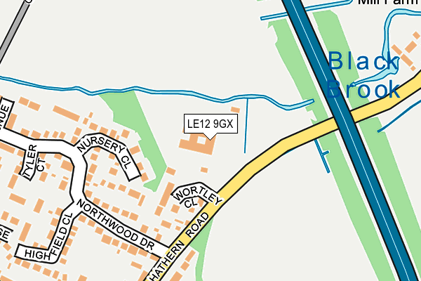LE12 9GX map - OS OpenMap – Local (Ordnance Survey) LE12 9GX map - OS OpenMap – Local (Ordnance Survey)