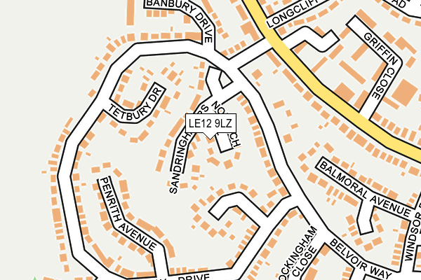 LE12 9LZ map - OS OpenMap – Local (Ordnance Survey) LE12 9LZ map - OS OpenMap – Local (Ordnance Survey)