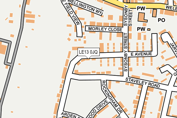 LE13 0JQ map - OS OpenMap – Local (Ordnance Survey) LE13 0JQ map - OS OpenMap – Local (Ordnance Survey)