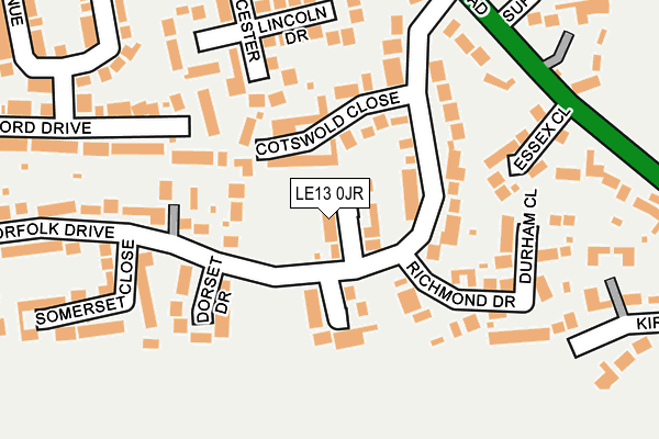 LE13 0JR map - OS OpenMap – Local (Ordnance Survey) LE13 0JR map - OS OpenMap – Local (Ordnance Survey)
